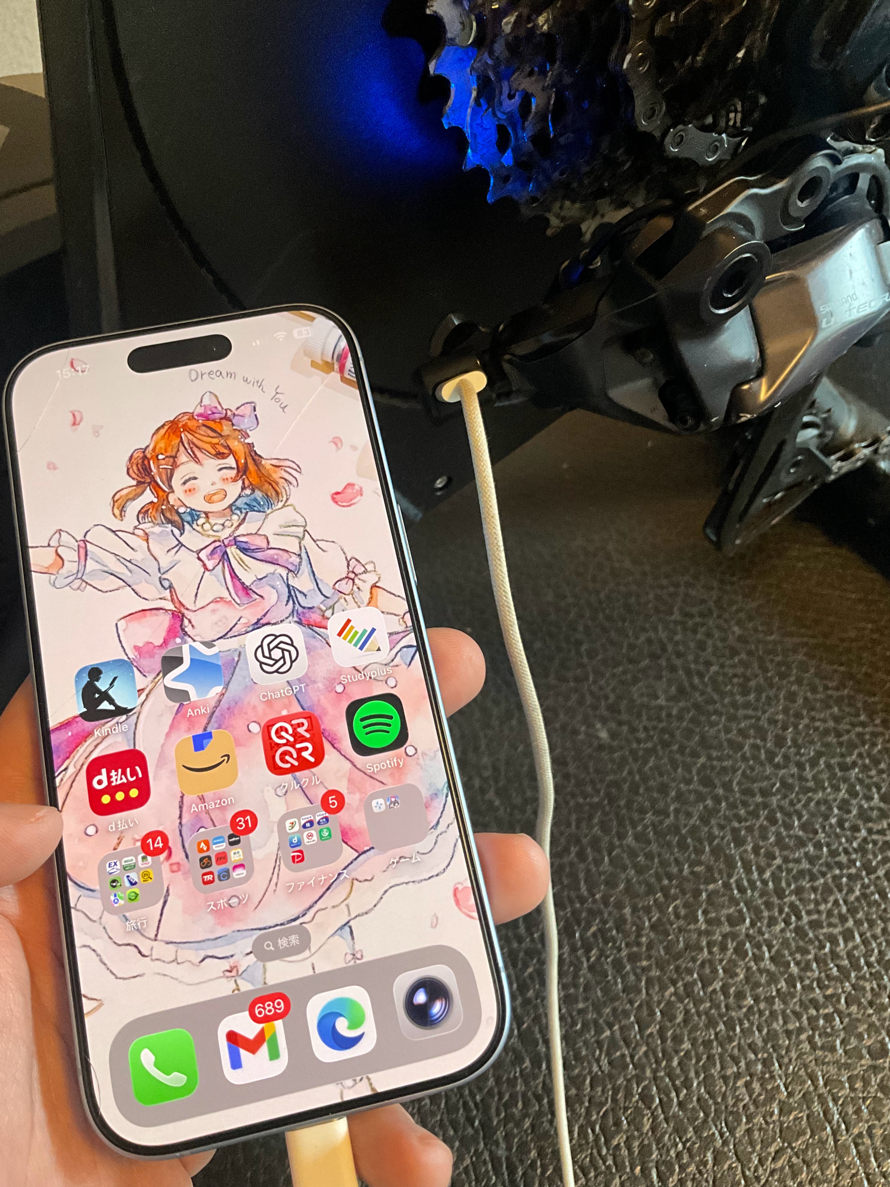 iPhoneからDi2を充電できる